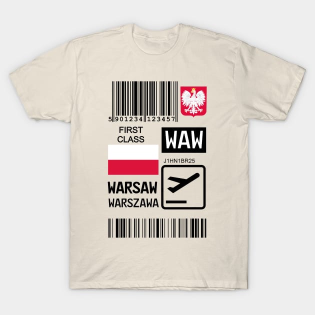 Warsaw Poland travel ticket T-Shirt by Travellers